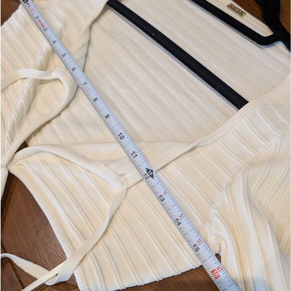 Cult Gaia Fergie Off White Cutout Ribbed-knit Midi Maxi Dress, size M - Picture 7 of 9